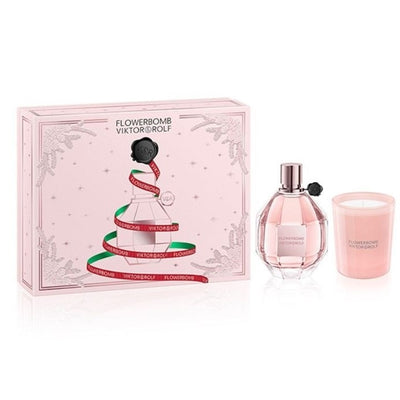 FlowerBomb Christmas Edition Gift Set 100ml EDP + 70g Candle – Fresh
