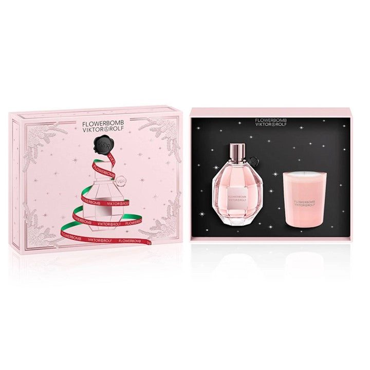 FlowerBomb Christmas Edition Gift Set 100ml EDP 70g Candle